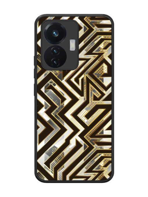 Technology Geometric Seamless Glossy Metal Phone Cover for Vivo T1 (44W) Zapvi