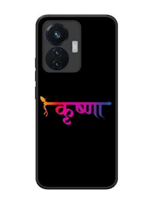 Krishna Typo Glossy Metal Phone Cover for Vivo T1 (44W) Zapvi