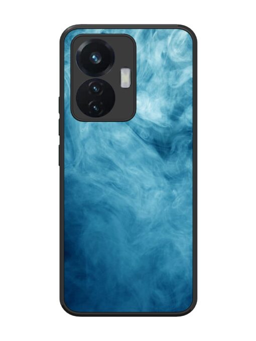 Blue Smoke Art Glossy Metal Phone Cover for Vivo T1 (44W) Zapvi