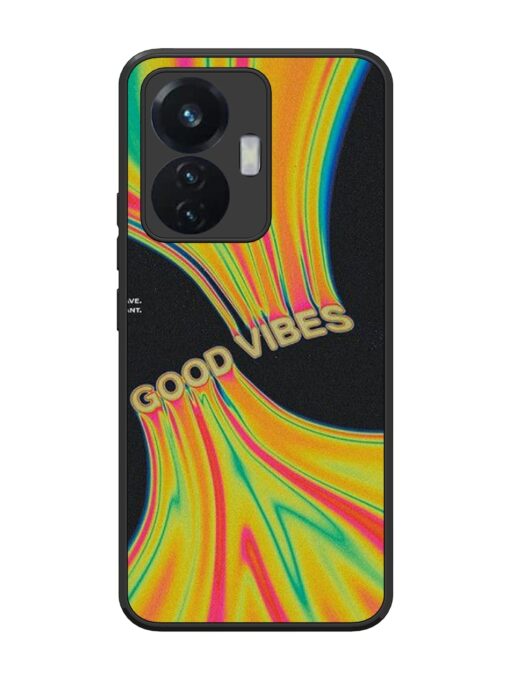 Good Vibes Glossy Metal Phone Cover for Vivo T1 (44W) Zapvi