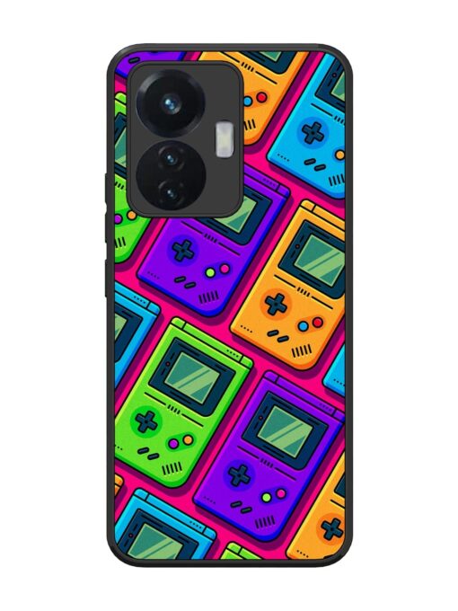 Game Seamless Pattern Glossy Metal Phone Cover for Vivo T1 (44W) Zapvi