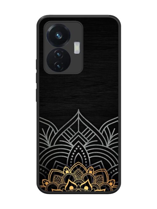 Decorative Golden Pattern Glossy Metal Phone Cover for Vivo T1 (44W)