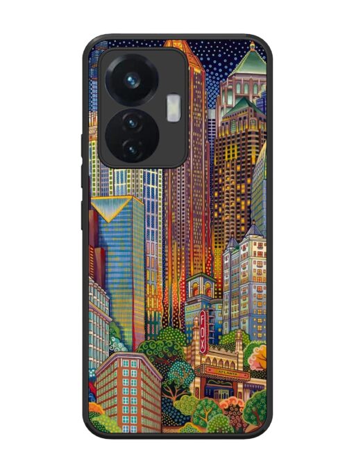 Cityscapes Art Glossy Metal Phone Cover for Vivo T1 (44W)