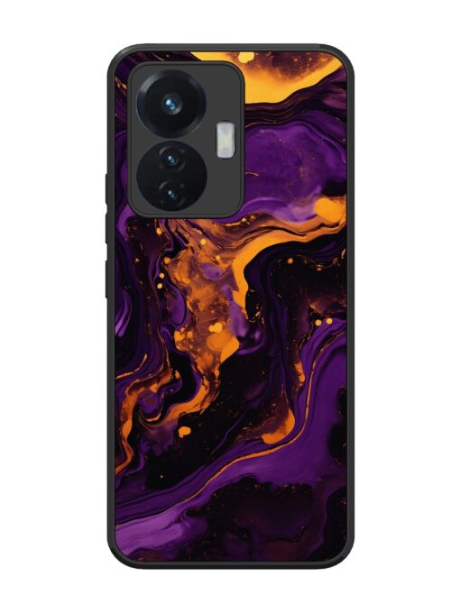 Painting Of A Purple Glossy Metal Phone Cover for Vivo T1 (44W) Zapvi