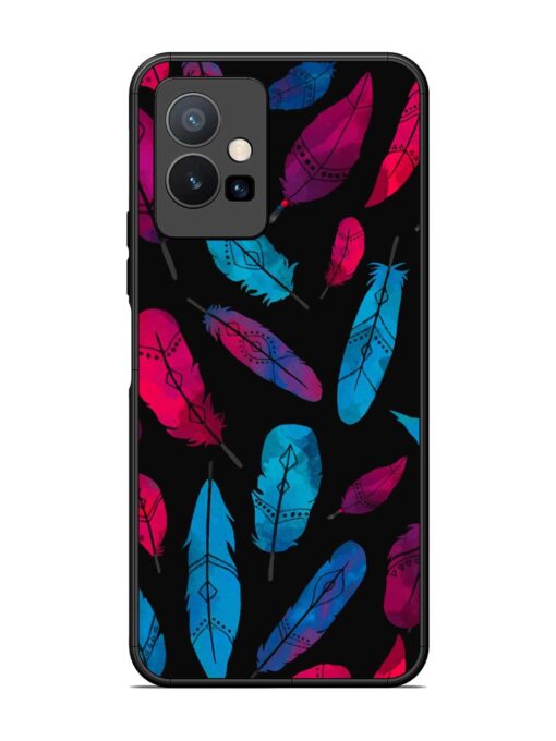 Feather Art Glossy Metal Phone Cover for Vivo T1 (5G)