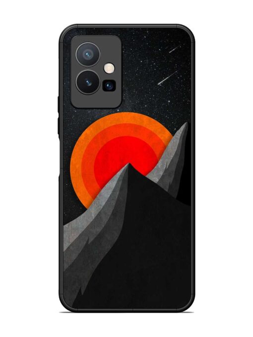 Black Mountain Glossy Metal Phone Cover for Vivo T1 (5G) Zapvi