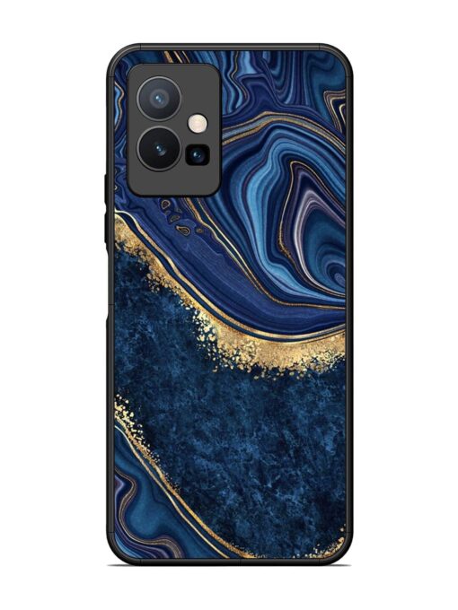 Abstract Background Blue Glossy Metal TPU Phone Cover for Vivo T1 (5G) Zapvi