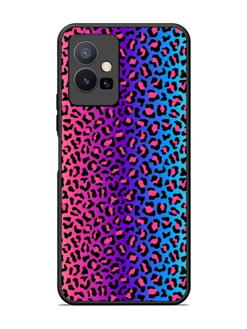 Colorful Leopard Seamless Glossy Metal Phone Cover for Vivo T1 (5G) Zapvi