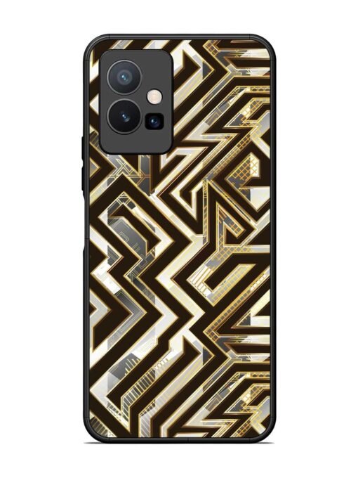 Technology Geometric Seamless Glossy Metal Phone Cover for Vivo T1 (5G) Zapvi