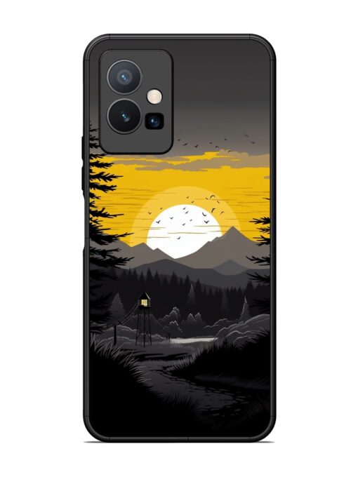 Sunset Vector Glossy Metal Phone Cover for Vivo T1 (5G)