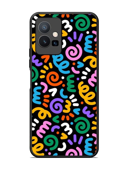 Colorful Seamless Vector Glossy Metal Phone Cover for Vivo T1 (5G) Zapvi