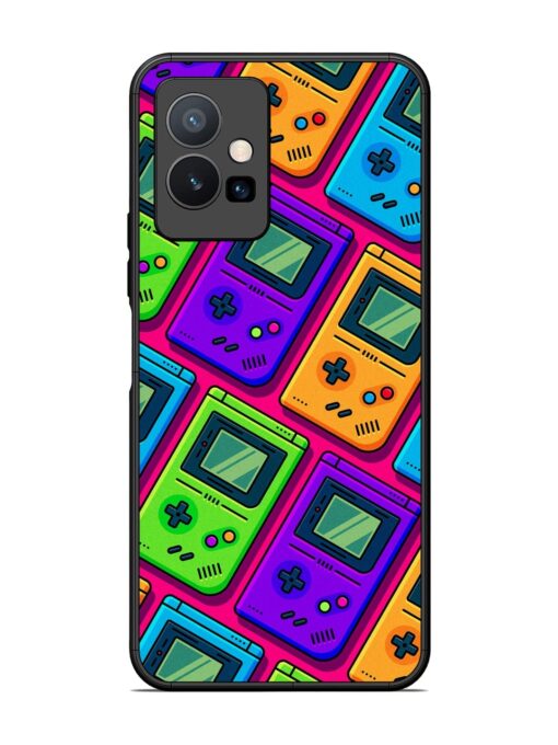 Game Seamless Pattern Glossy Metal Phone Cover for Vivo T1 (5G) Zapvi