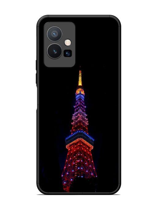 Eiffel Tower Night View Glossy Metal Phone Cover for Vivo T1 (5G) Zapvi