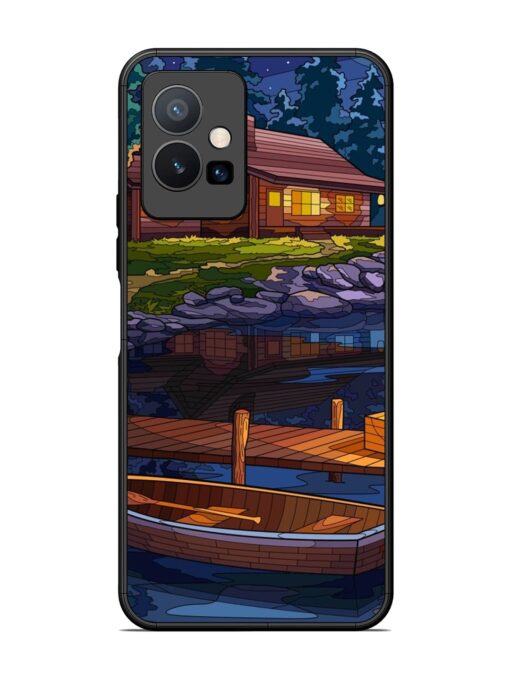 Village Night Scene Glossy Metal Phone Cover for Vivo T1 (5G) Zapvi