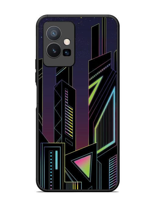 Neon Dreamscape Glossy Metal Phone Cover for Vivo T1 (5G) Zapvi