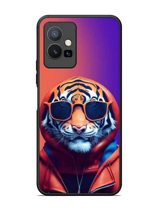 Tiger Animation Glossy Metal Phone Cover for Vivo T1 (5G) Zapvi