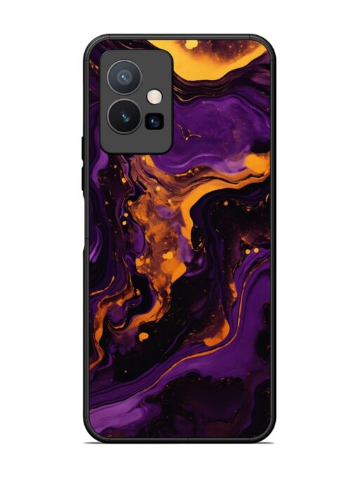 Painting Of A Purple Glossy Metal Phone Cover for Vivo T1 (5G) Zapvi