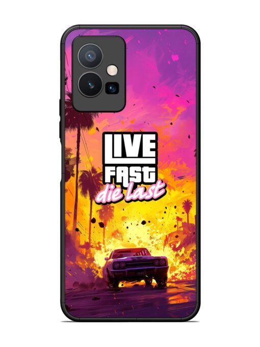 Live Fast Glossy Metal Phone Cover for Vivo T1 (5G) Zapvi