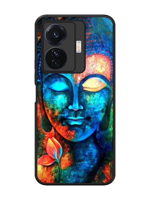 Buddha Painting Glossy Metal Phone Cover for Vivo T1 Pro (5G)