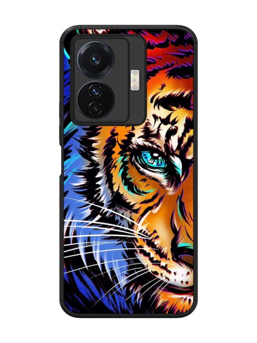 Colorful Lion Art Glossy Metal Phone Cover for Vivo T1 Pro (5G) Zapvi