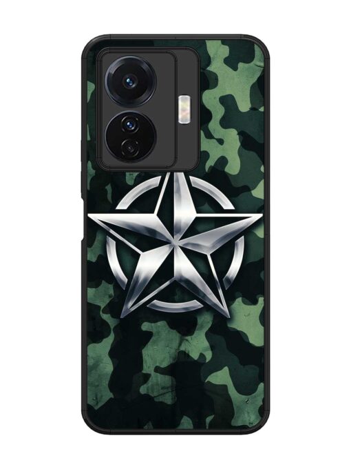 Indian Army Star Design Glossy Metal Phone Cover for Vivo T1 Pro (5G) Zapvi