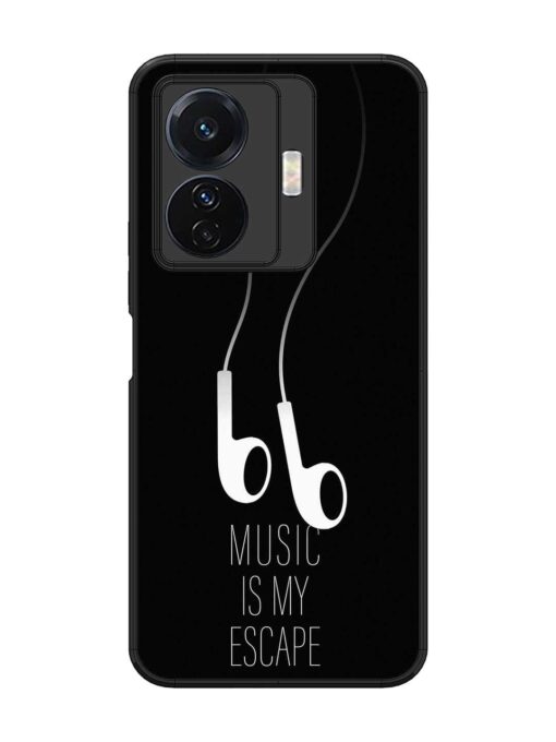 Music Is My Escape Glossy Metal Phone Cover for Vivo T1 Pro (5G)