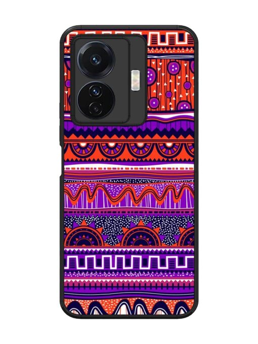 Ethnic Seamless Pattern Glossy Metal TPU Phone Cover for Vivo T1 Pro (5G) Zapvi