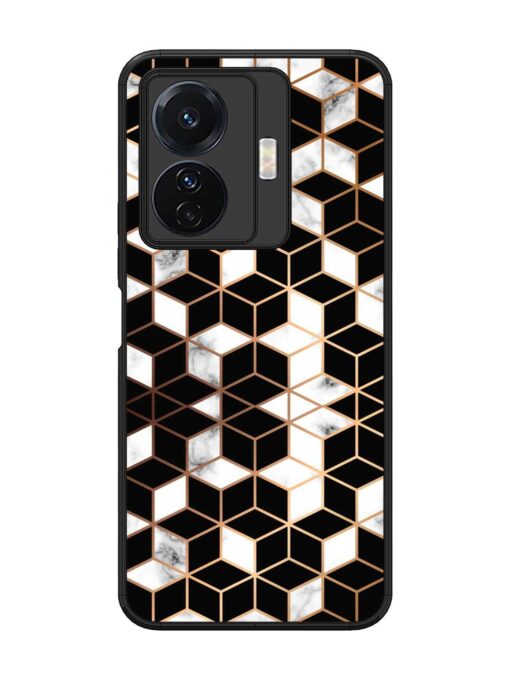 Vector Marble Texture Glossy Metal Phone Cover for Vivo T1 Pro (5G) Zapvi