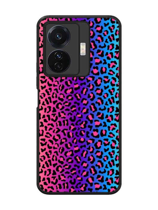 Colorful Leopard Seamless Glossy Metal Phone Cover for Vivo T1 Pro (5G) Zapvi