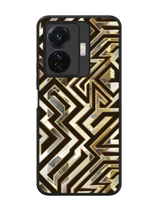 Technology Geometric Seamless Glossy Metal Phone Cover for Vivo T1 Pro (5G)