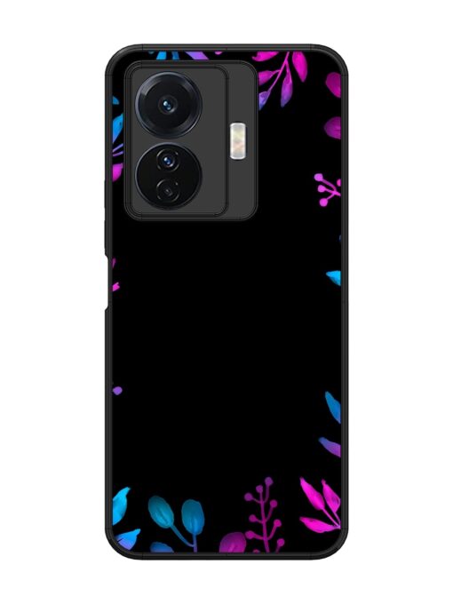 Flower Pattern Watercolor Glossy Metal Phone Cover for Vivo T1 Pro (5G) Zapvi