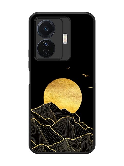 Golden Sunrise Glossy Metal Phone Cover for Vivo T1 Pro (5G) Zapvi