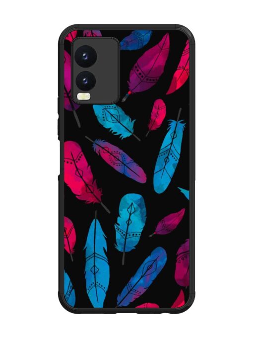 Feather Art Glossy Metal Phone Cover for Vivo T1X