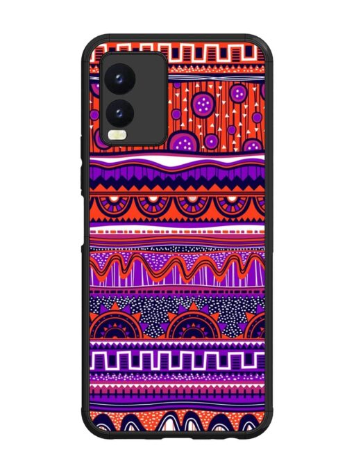 Ethnic Seamless Pattern Glossy Metal TPU Phone Cover for Vivo T1X