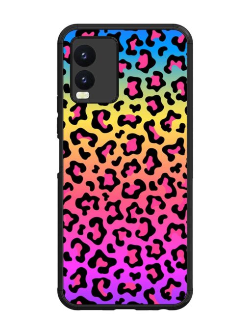 Neon Rainbow Colored Glossy Metal Phone Cover for Vivo T1X