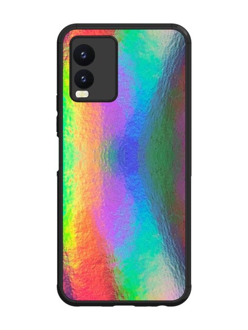 Colorful Holographic Background Glossy Metal TPU Phone Cover for Vivo T1X