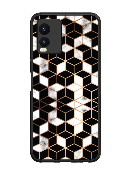 Vector Marble Texture Glossy Metal Phone Cover for Vivo T1X