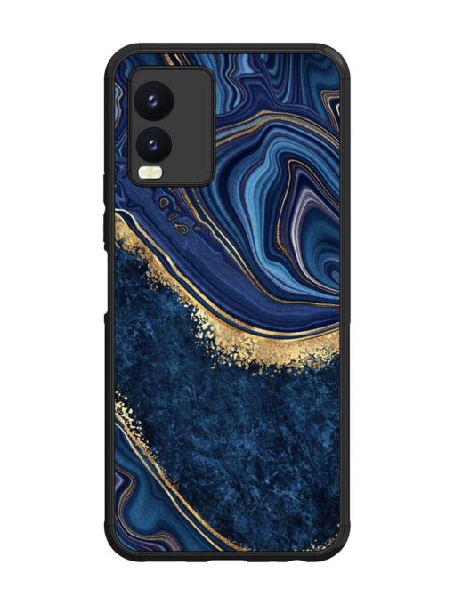 Abstract Background Blue Glossy Metal TPU Phone Cover for Vivo T1X Zapvi