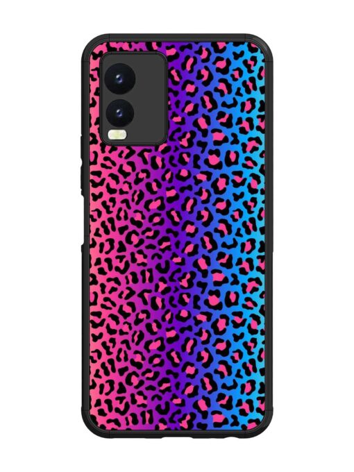 Colorful Leopard Seamless Glossy Metal Phone Cover for Vivo T1X Zapvi