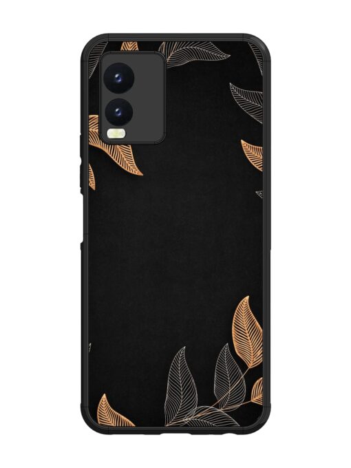 Foliage Art Glossy Metal Phone Cover for Vivo T1X