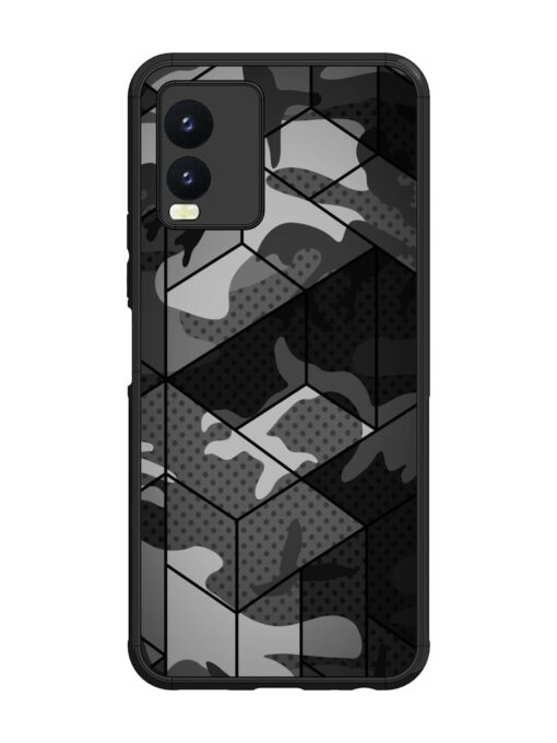 Hexagonal Pattern Glossy Metal Phone Cover for Vivo T1X