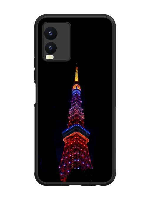 Eiffel Tower Night View Glossy Metal Phone Cover for Vivo T1X Zapvi