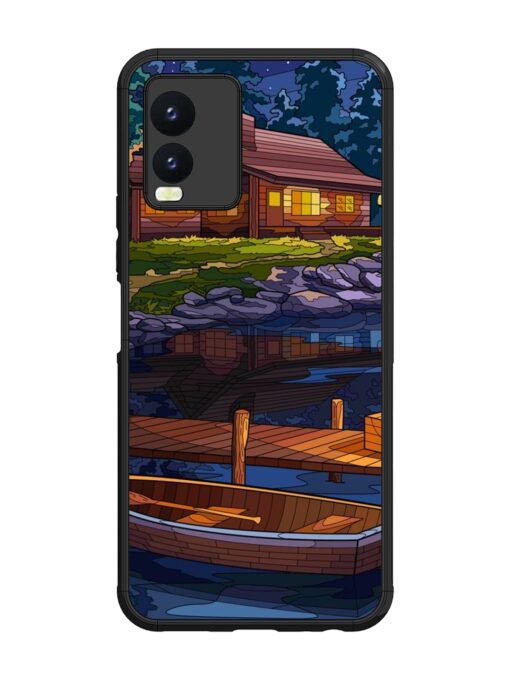 Village Night Scene Glossy Metal Phone Cover for Vivo T1X Zapvi