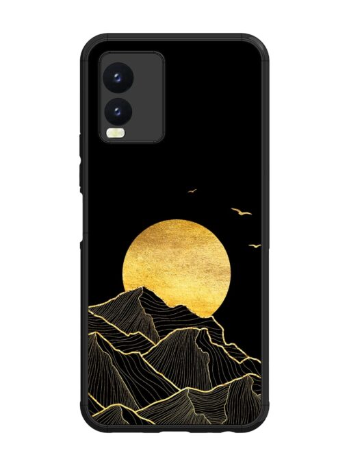 Golden Sunrise Glossy Metal Phone Cover for Vivo T1X Zapvi