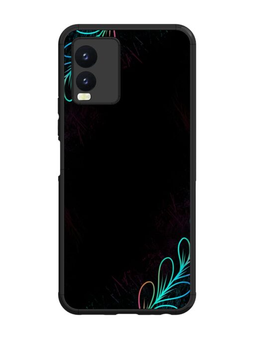 Decorative Line Art Glossy Metal Phone Cover for Vivo T1X Zapvi