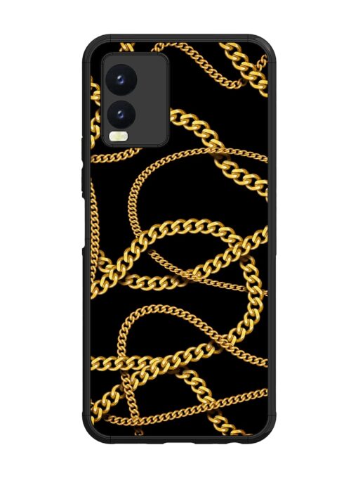 Decorative Golde Chain Glossy Metal Phone Cover for Vivo T1X