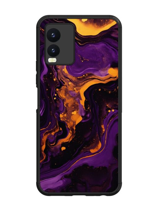 Painting Of A Purple Glossy Metal Phone Cover for Vivo T1X