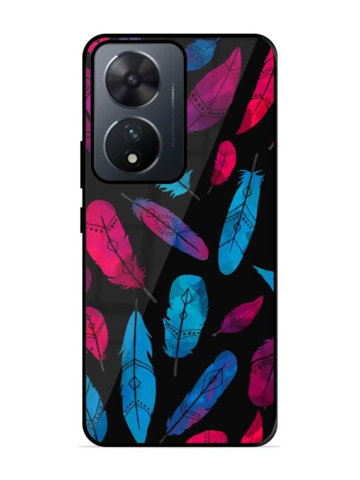 Feather Art Glossy Metal Phone Cover for Vivo T2 (5G)