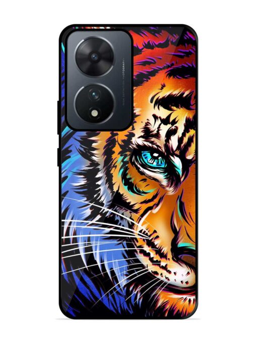 Colorful Lion Art Glossy Metal Phone Cover for Vivo T2 (5G)