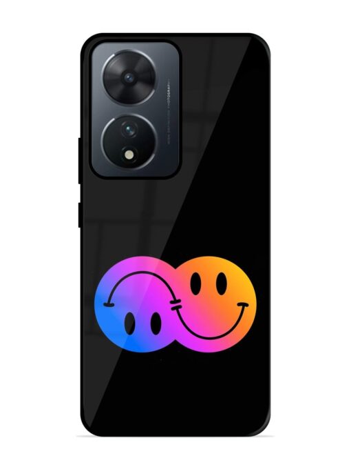 Gradient Smile Art Glossy Metal TPU Phone Cover for Vivo T2 (5G)